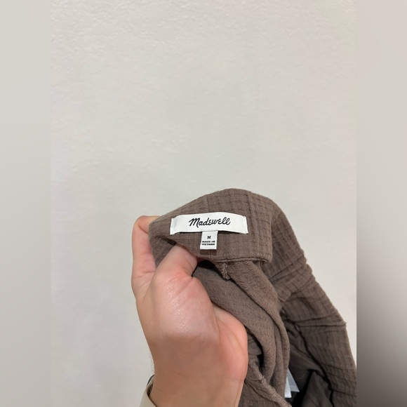 Madewell Waffle Pull-On High-Rise Straight Pants Castle Rock Brown Size Medium - Picture 7 of 7